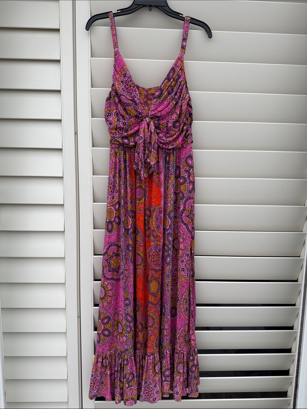 Anthropologie Pink Paisley Print Maxi Dress